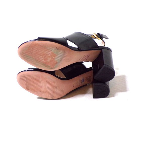 🆕 STUART WEITZMAN Cross Vamp Block Heel Sandal Shoes Black 6.5 - Picture 7 of 7